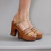 vintage 1970s Tribal Woven platform clogs