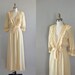 1930s robe / vintage 30s lingerie / Buttercream Lace dressing gown