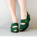 1940s shoes / 40s wedges / Fresh Grass peeptoes