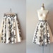 1950s skirt / 50s circle skirt / Stencilflower skirt