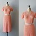 crochet dress / 1930s dress / 30s knit dress / Coral Gables