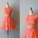 1960s dress / 60s dress / silk floral chiffon / Light the Way