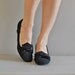 1960s shoes / black bow 60s heels / Tuxedo Bow shoes
