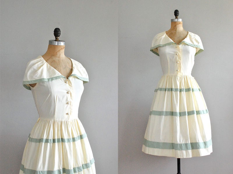 1940s dress / vintage 40s / vintage Summer with by DearGolden