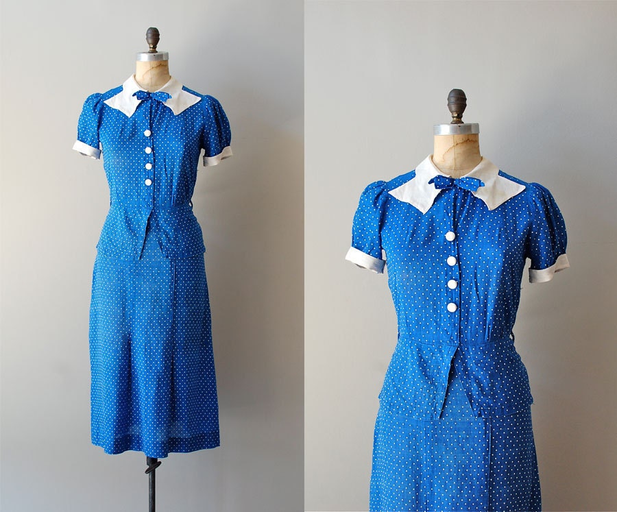 1930s dress / 30s dress / Deauville dress