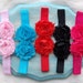 RESERVED FOR MICHISHANK6 2 Shabby Chic Frayed Double Rose Elastic Headbands