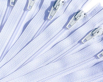 4" Craft Zippers-25 WHITE Ykk Wholesale Zippers YKK number 3 Skirt and Dress Color 501 Closed End