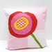 poppy pillow cover in pink with red, pink and yellow poppy-Christmas in July, christmasinjuly, FREE US SHIPPING