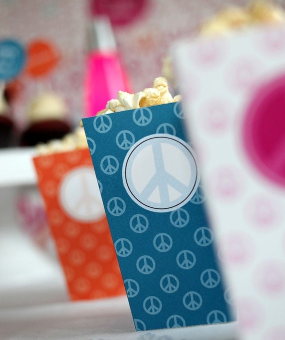 Peace, Love and Party Valentine's Day PRINTABLE Party Collection - You Customize EDITABLE TEXT >> Instant Download | Paper and Cake Il_570xn