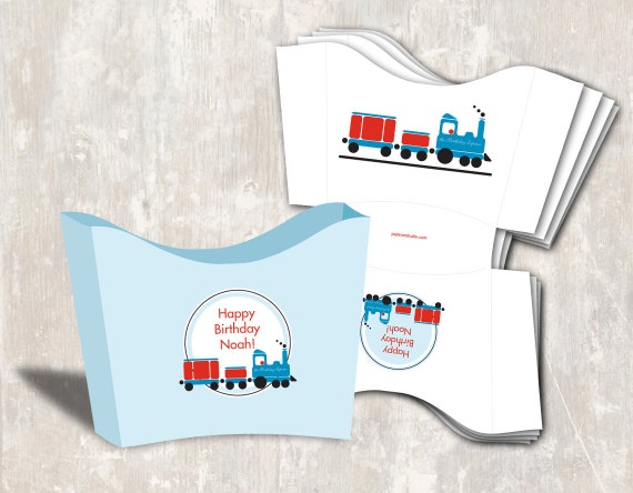 PRINT & SHIP Train Birthday Party Snack Boxes (set of 12) >> personalized and shipped to you | Paper and Cake Il_570xn