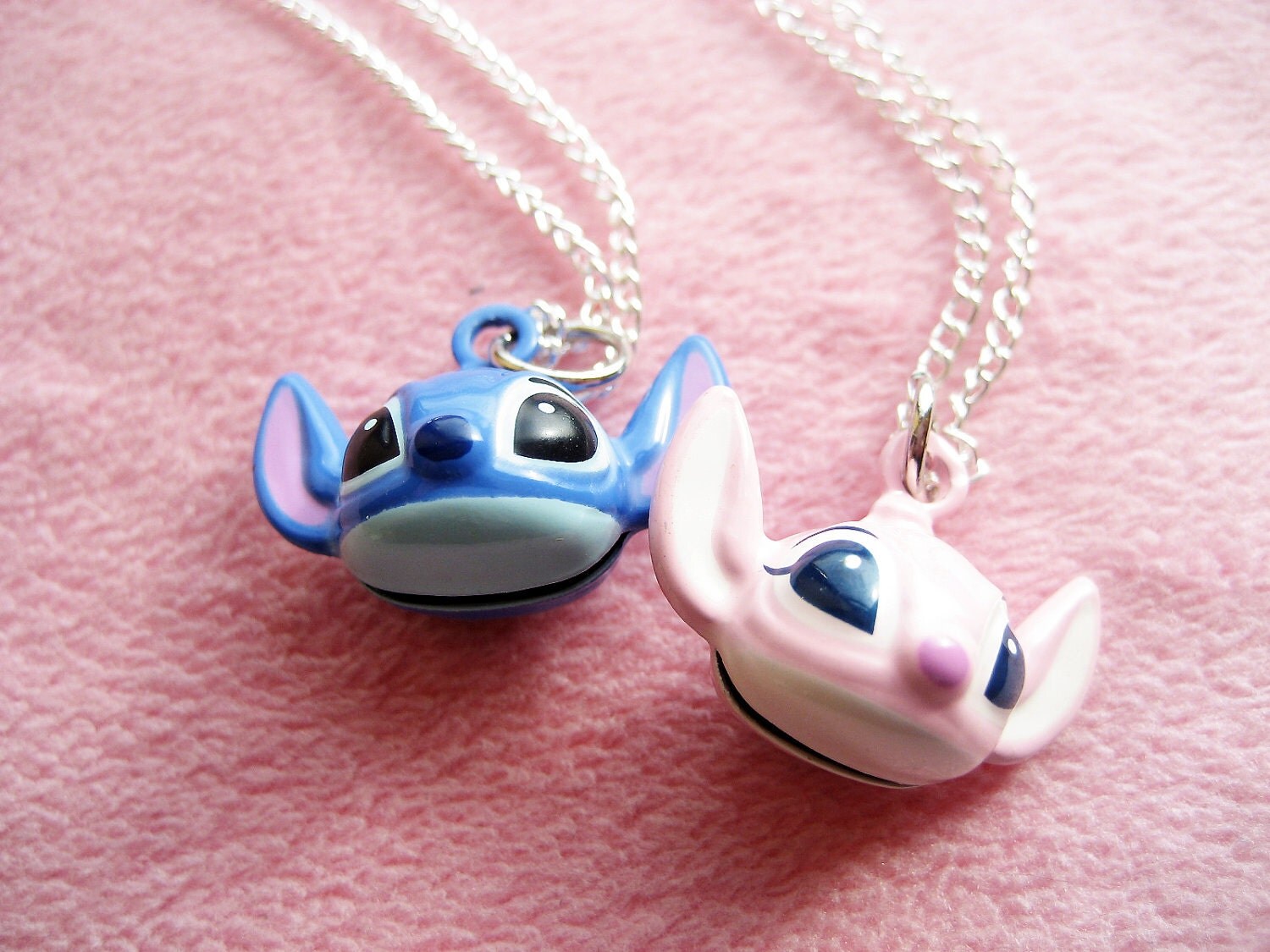 Stitch and Angel Couple Love Necklace. Lover. Disney. Cute.