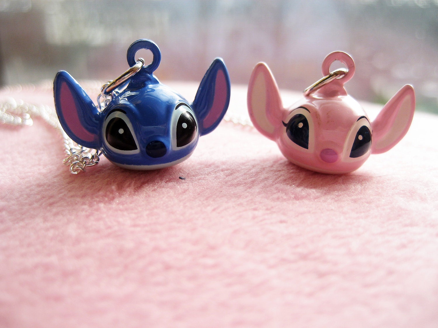 Stitch and Angel Couple Love Necklace. Lover. Disney. Cute.