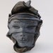 ceramic mask wall art sculpture chocolate brown