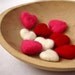 Felted Heart Love Pebbles - Wool Valentine's Day Decorations - Spring Wedding Decor / Set of Nine 9 in White, Red, Pink by SewnNatural