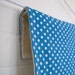 SALE - Retro Baby Burp Cloths Set of 2 in 1950s royal blue sapphire and white geometric polka dots with organic cotton flannel (LAST ONE)