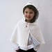 Reserved for 11a416 Cape girls white boiled wool capelet hood size 3T to 5T and Custom felted wool fox halloween costume
