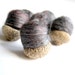 silk felted acorn set of 12 in wool mixed with silk / rustic driftwood gray home table decor unisex hostess favours