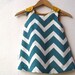 The Ava Dress - Organic Girls Dress in Modern Chevron - Mustard Gold and Peacock Blue Teal Green - Eco Friendly Spring Indie Fashion