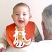 foxy organic baby bib - eco friendly rust orange woodland fox / for feeding teething girls boys (ONLY 1)