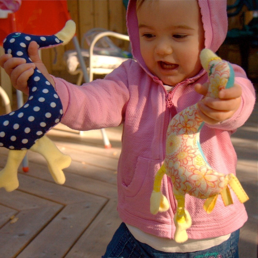 BABY toy rattle duck organic animal / eco friendly kids