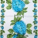 Vintage Strawberries in Aqua Linen Towel