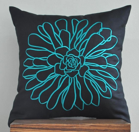Teal Decorative Pillow Cover Throw Pillow Cover Teal by KainKain