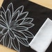 Big Lotus Embroidery Linen Placemats 14" x 18" -Set of 4 - Black Linen with Blue Flower Embroidery