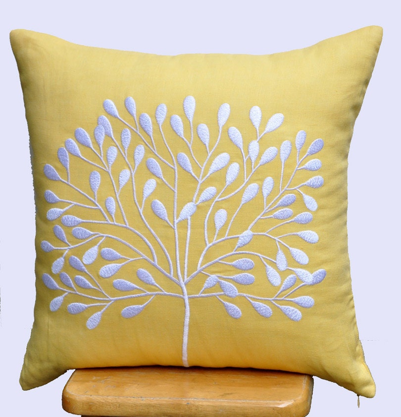 Yellow Decorative Pillow Cover Throw Pillow Cover 18 x 18