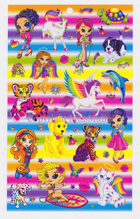 Large Lisa Frank Sticker Collection Sheet