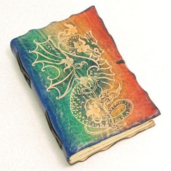 DRAGON Leather Journal. by GILDBookbinders on Etsy