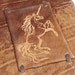 Mythical Unicorn Leather Journal. Brown