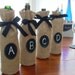 Burlap Wine Bottle Bags with Message Label - Set of 4