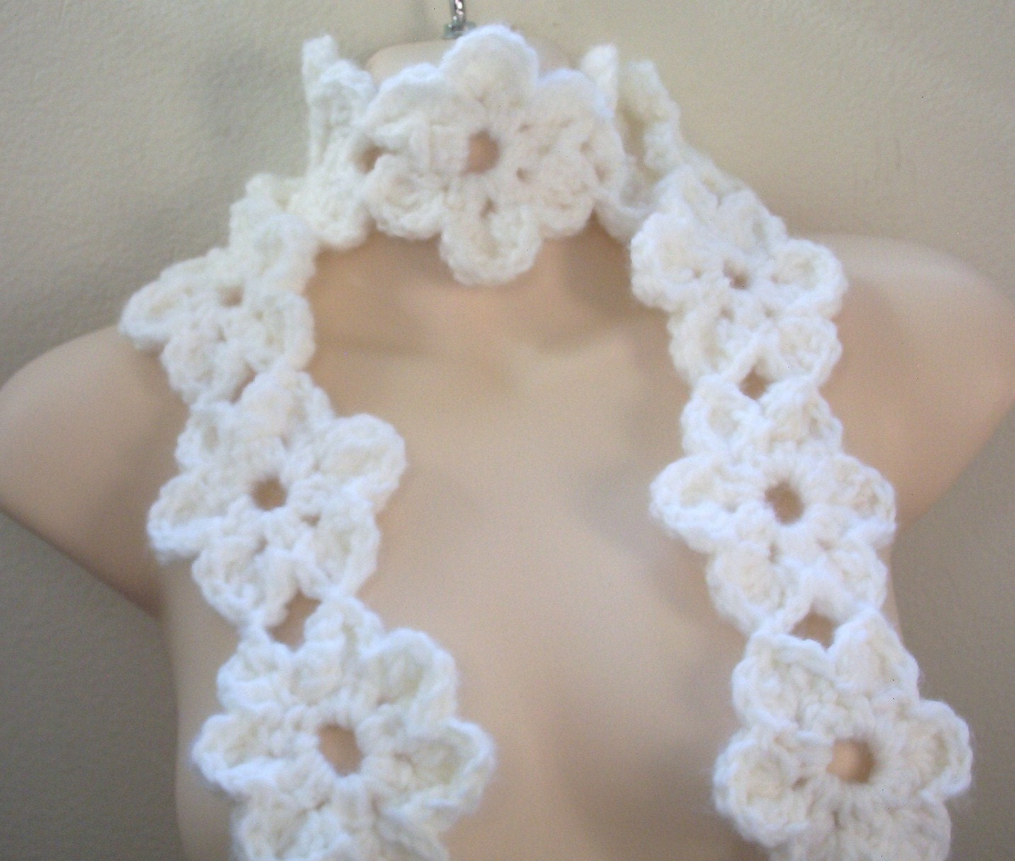 Pattern Crochet Flower Scarf
