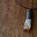 Rustic Spent Bullet Casing Citrine Crystal Pendant Leather Cord With Hand Wrapped Brass Clasp