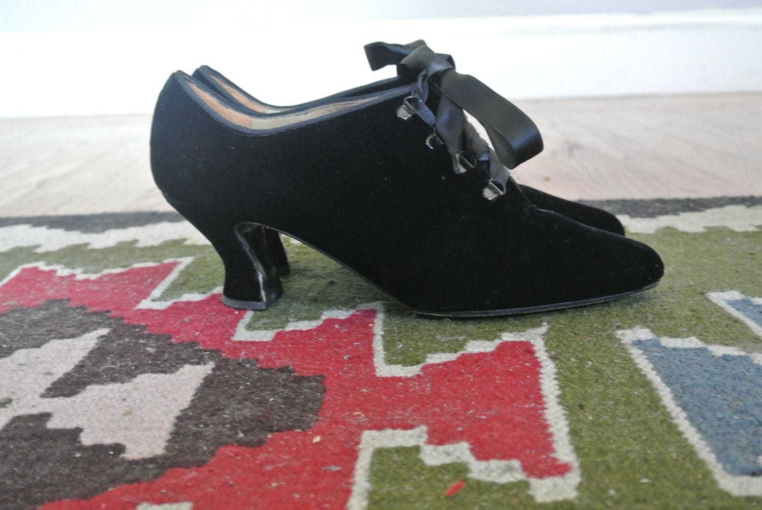 Vintage Velvet Victorian Heels by FOUNDEDSHOP on Etsy