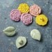 Spring Pastel Floral Buttons - Roses and Leaves