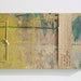 Aqua, Yellow and Brown Sketchbook - Recycled Materials - Painted Brown Paper Bag Cover - Stab Bound