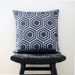 ATOM Silver on Blue Linen Pillow Cover 45 x 45 cm
