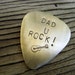 Hand stamped custom nickel silver guitar pick Dad u rock 22 gauge- ready to ship