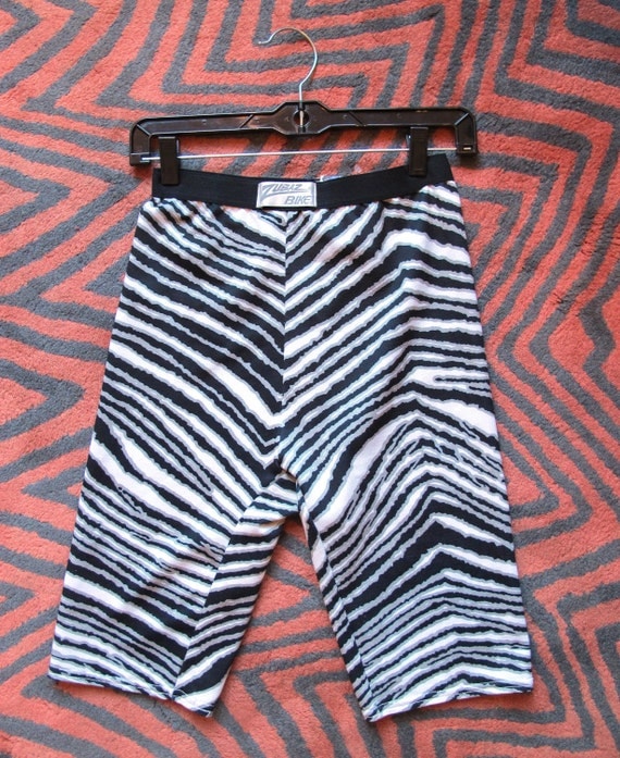 Zubaz Bike Shorts All Over Print Black and White Zebra