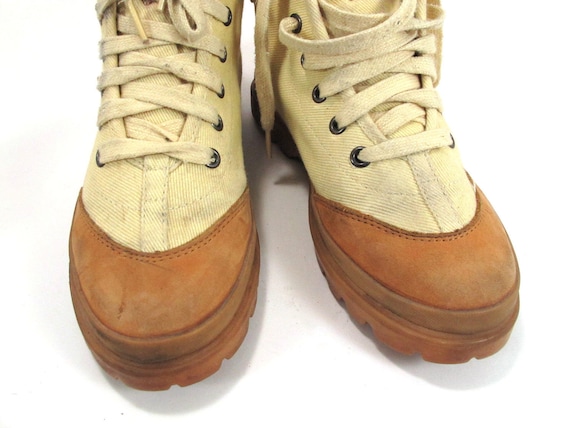 Guess Canvas and Leather Desert Boots Size 7