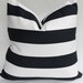 Black and White Bold Stripe Pillow Cover 20x20