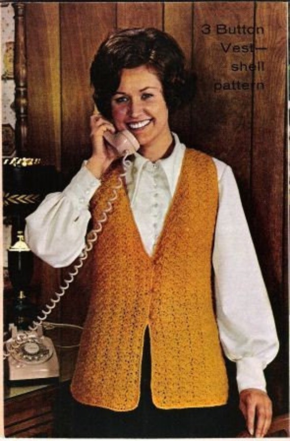 Vintage Crochet Vest Pattern PDF