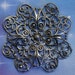 Filigree Petal Flower 49mm Antiqued silver BRASS Stamping