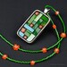 Orange Flowers in a Green Garden Mosaic Pendant Necklace