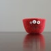 felted wool bowl - dark cranberry red with white and cream flowers - gifts for friends - air plant container - catch all