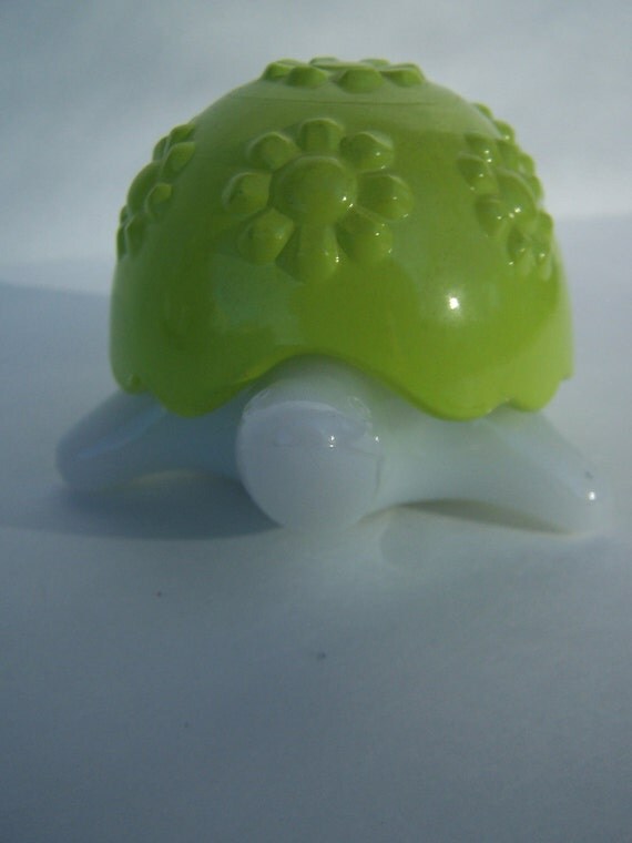 Vintage Candle Glass Turtle Covered Candle Avon 1970s
