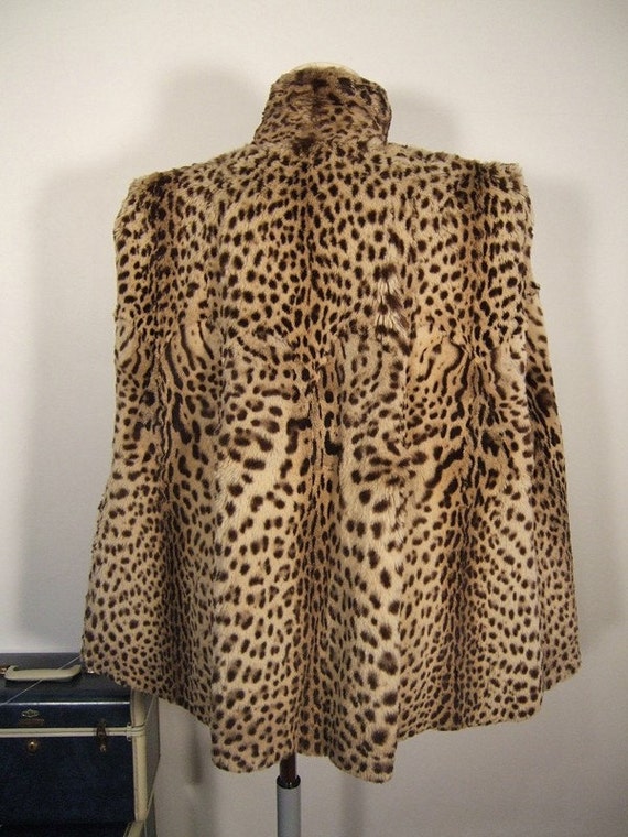 RESERVED Old Hollywood 40's Spotted Cat Fur Cape Vintage