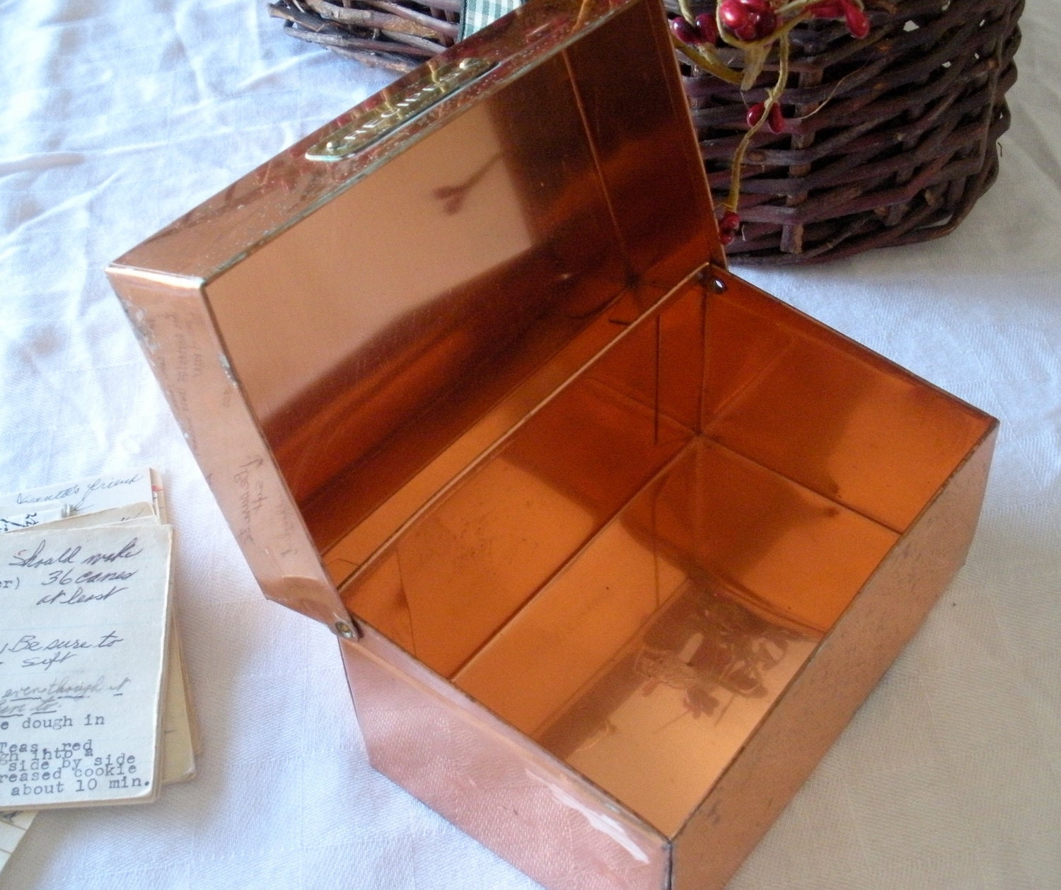 Vintage Copper Recipe Box