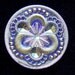 SALE Czech Glass Button - Clear Glass "Celtic Knot" w/ Shimmering AB Luster - 27mm